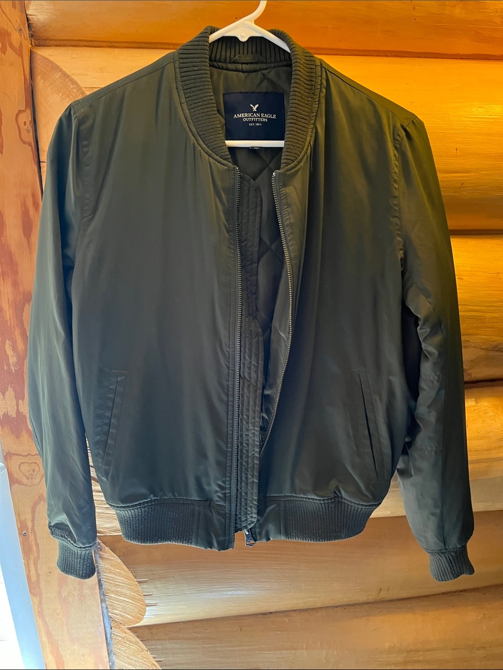 American Eagle Outfitters Olive Green Women's Bomber Jacket